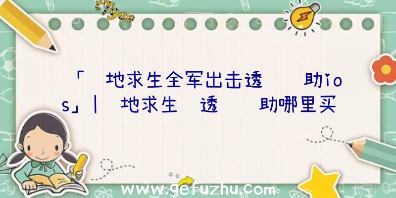 「绝地求生全军出击透视辅助ios」|绝地求生纯透视辅助哪里买